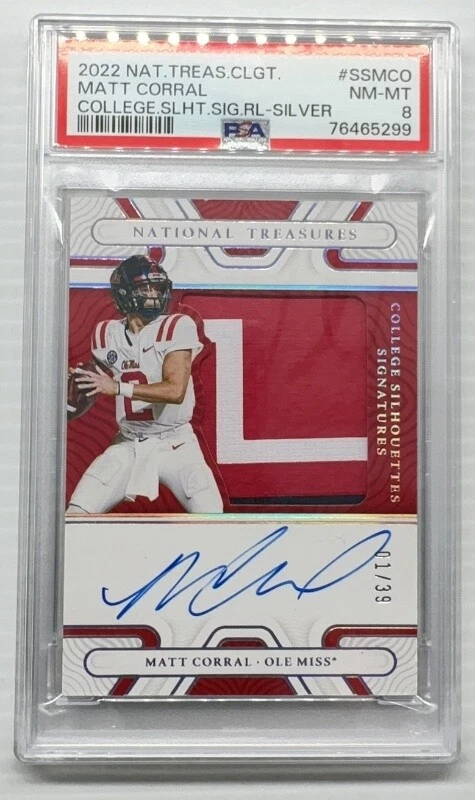Matt Corral Panini National Treasures Collegiate College Silhouettes Signatures Relics #SSMCO Silver