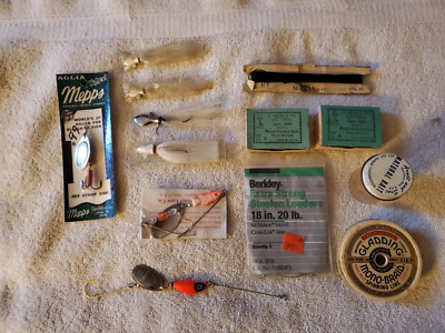 Lot of Fishing Items Baits/Lures/Hooks x 13 HotnTot, Mepps, Mustad Aberdeen Hook