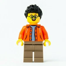 New LEGO Man w/ Jacket Minifigure - Chinese New Year Temple Fair 80105 (hol185)