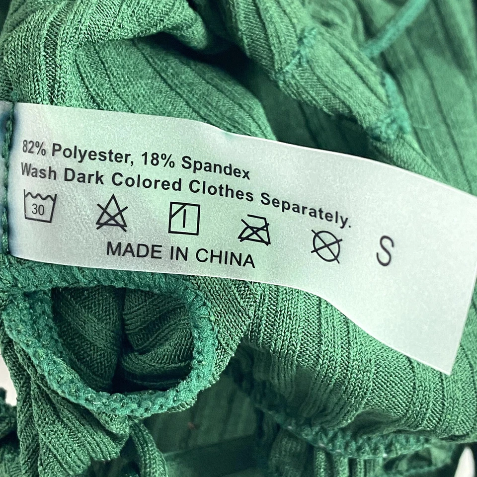 Moda Mujer Traje de Baño 2 Piezas Talla S Bikini Top Calado y Descarado Acanalado Verde Foto 4 de 4