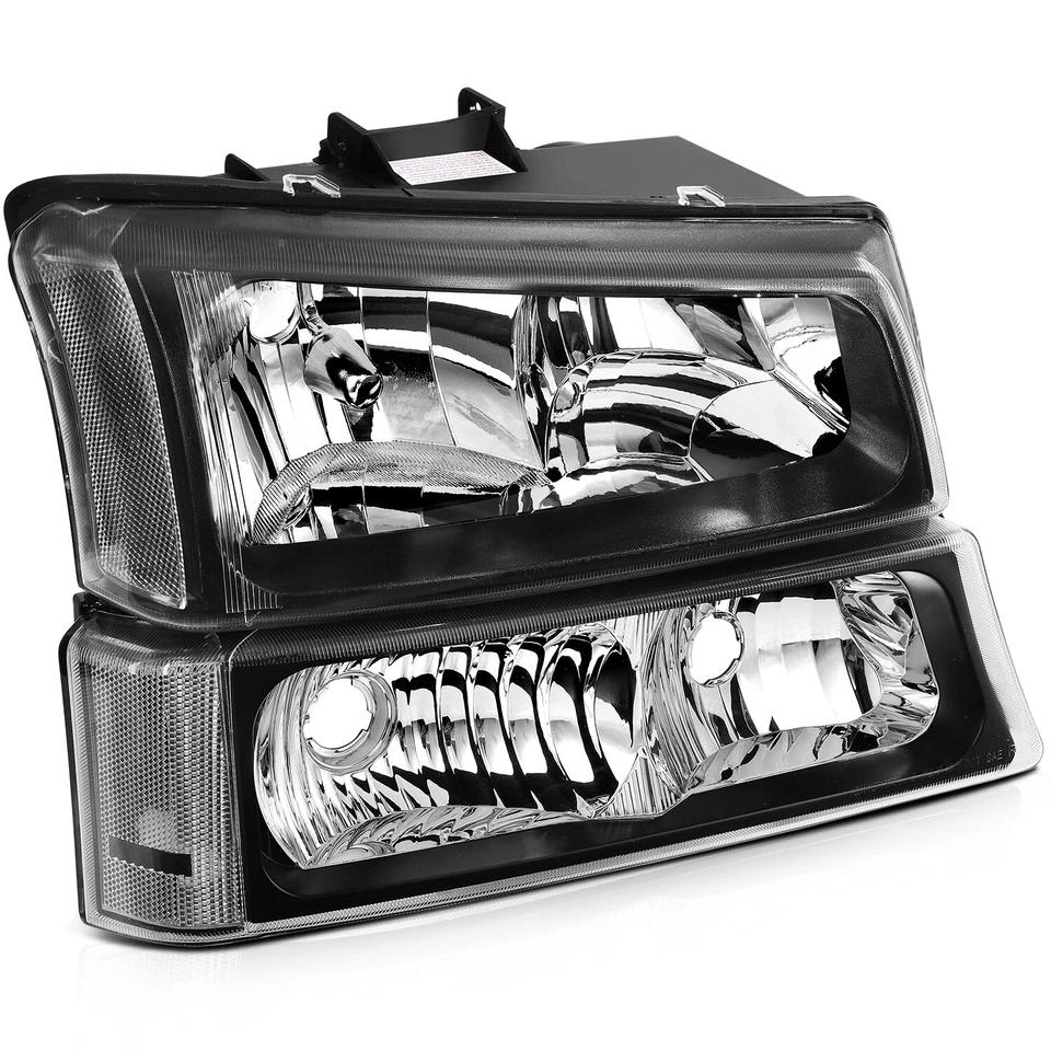 Conjunto de faros negros para Chevrolet Avalanche 2003-2006 par de parachoques Foto 4 de 4