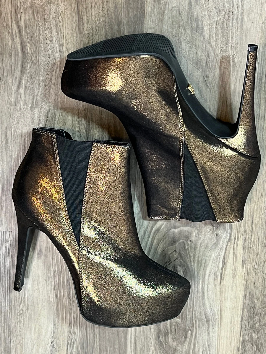 Bronze metallic booties sale