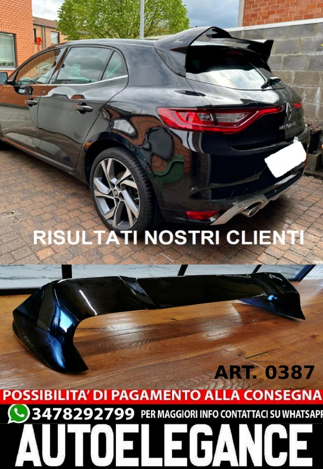 💎DACHSPOILER GEEIGNET FÜR RENAULT MEGANE 4 IV STANDARD LOOK RS GLOSS BLACK💎 - Bild 3 von 4