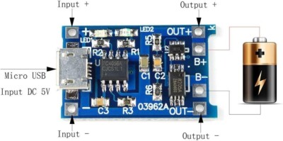 2 PCS 5V 1A Micro USB TP4056 18650 Lithium Battery Charging Board Charger Module