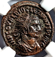 Diocletian Roman Empire AD 284-305 NGC AU Aurelianianus Soldier Spear Victory