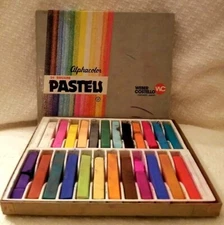 Vintage Chalk Set of 24 Alphacolor Non-Toxic Square Pastels  