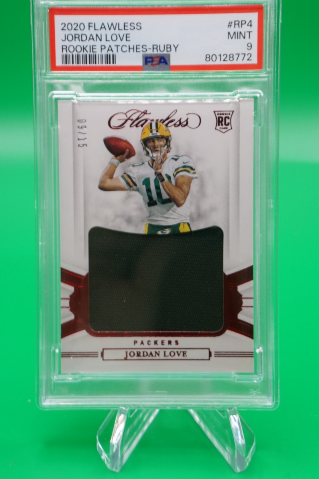 Jordan Love Panini Flawless Rookie Patches #RP4 Ruby