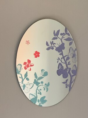 Spiegel von Atelier LZC Siebdruck Spiegel oval Schmetterlinge