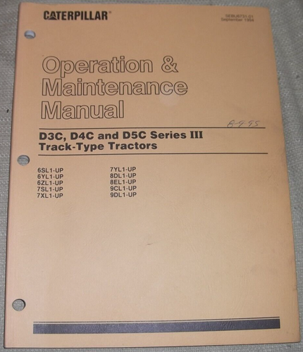 Cat Caterpillar D3c D4c D5c Series Iii Dozer Opération And Maintenance 