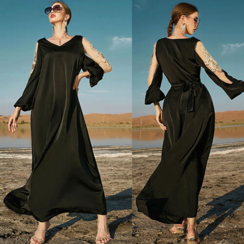 Ramadan Kaftan Abaya Muslim Women Long Dress Maxi Robe Dubai Party Gown Abayas - Picture 2 of 220