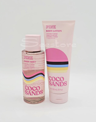Victoria's Secret Pink Coco Sands Body Mist Spray & Body Lotion New Set of 2