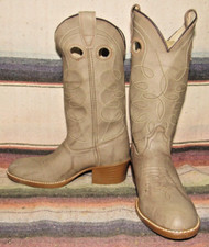 Kids' Vintage Unbranded Marbled Tan Leather Cowboy Boots 12.5 D NEW w/o Box