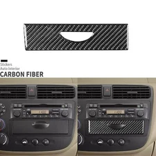 For Honda Civic 01-05 Center Console Storage Panel Cover Real Carbon Fiber Trim