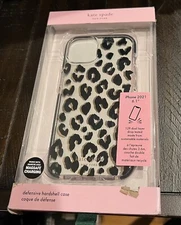 kate spade NY Protective Hardshell Case for iPhone 13 ONLY (6.1”) Leopard Clear