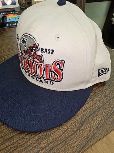 Vtg 1990s retro England Patriots New era 9fifty White Afc East Snapback Hat cap - Picture 6 of 9