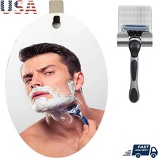Anti-Fog Shower Mirror W/ Razor Holder Removable Adhesive Bathroom Accessory New