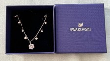 NEW Snowflake Swarovski Silver Rhodium-Plated Necklace in Original Box