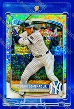 George Lombard Jr ROOKIE DIAMONDS REFRACTOR CARD BOWMAN CHROME YANKEES MINT. rookie card picture