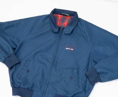 Vintage Verizon Harrington Jacket XL Plaid Lined Heritage Zip Up Sportsmaster
