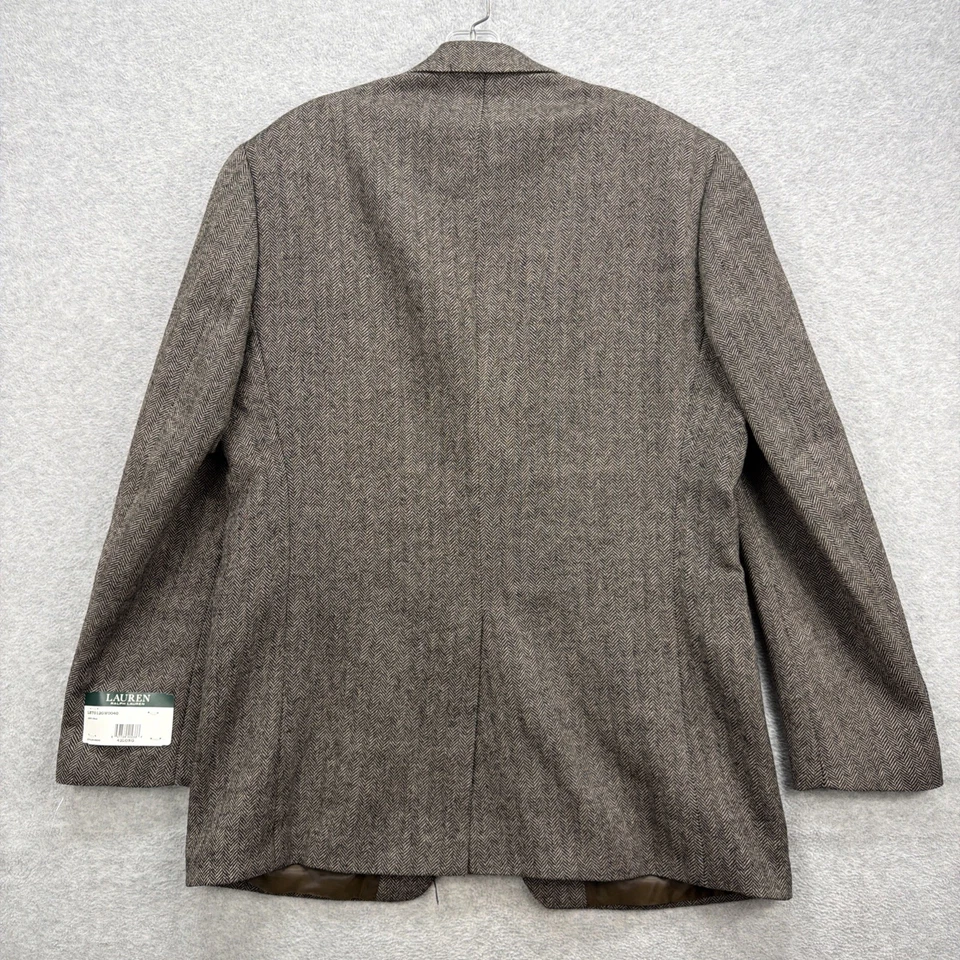 Blazer Lauren Ralph Lauren Para Hombres 42 Largo Gris Espiga Ultra Flex Chaqueta NUEVO Foto 2 de 4