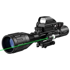 4-16x50 AO Tactical Rifle Scope with Dual Illuminated Optics & Green Laser Sight
