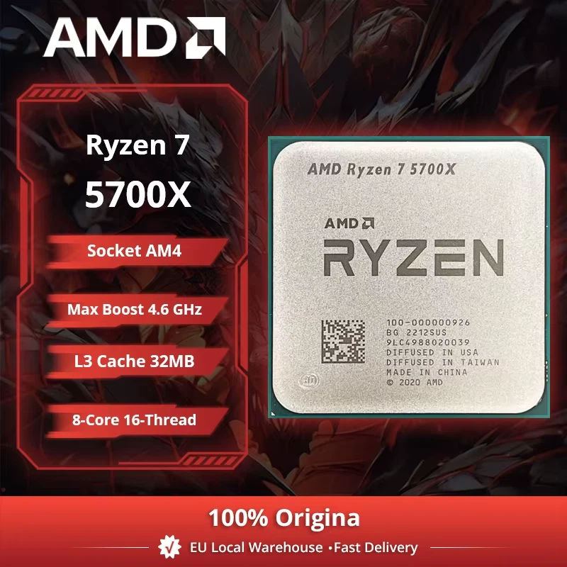 AMD Ryzen 7 5700X 7nm 8 núcleos 32 MB socket de caché L3 AM4 4,6GHz Procesador gaming