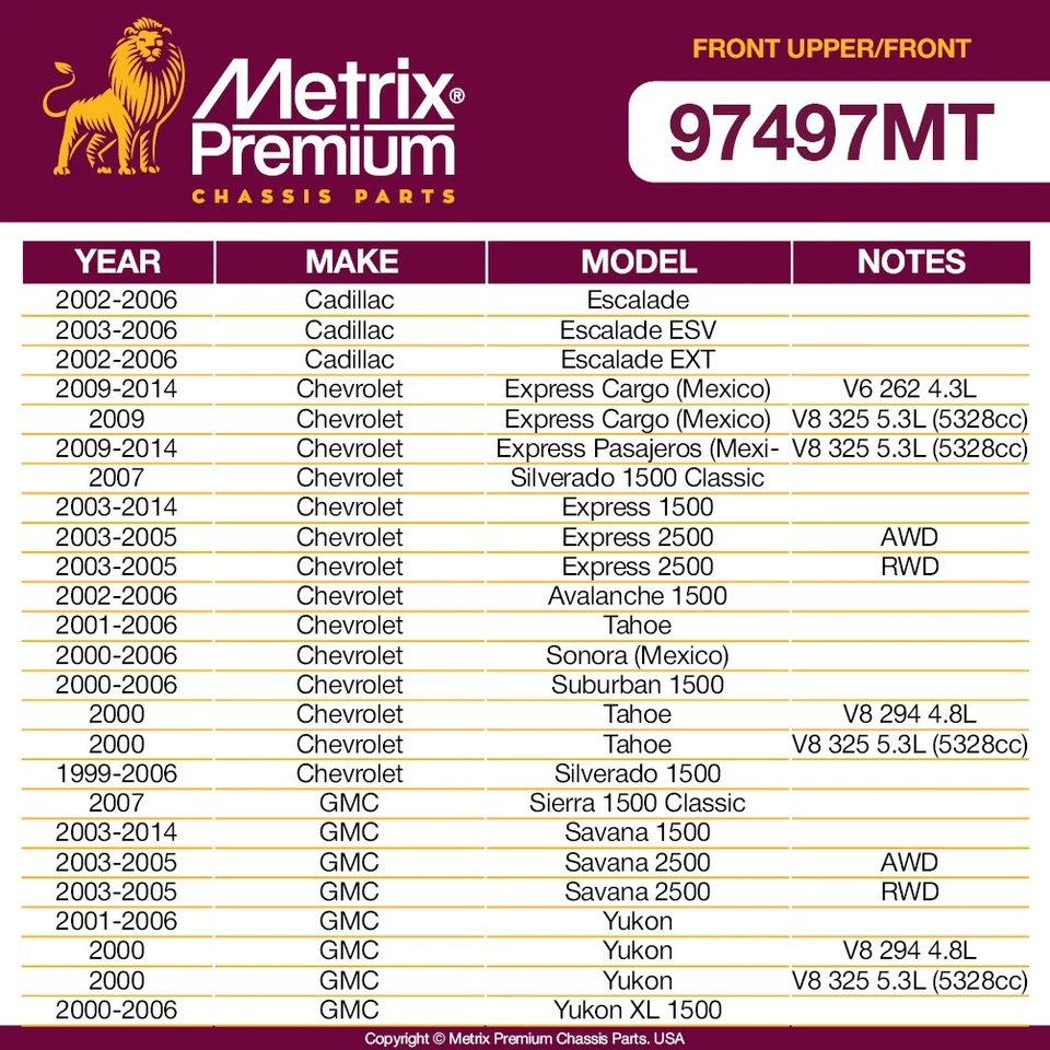 Front Upper Control Arm & Sway Bar Link for 2003-2014 Chevrolet Express 1500 - Image 2 of 4