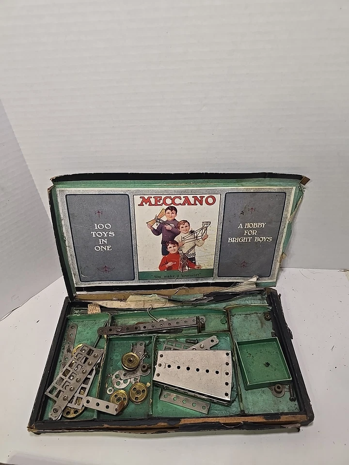 Vintage Meccano Erector Set 1 & Accessory Set 1A Original Boxes - Parts - Image 2 of 4