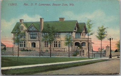 #ad #ad Vintage BEAVER DAM Wisconsin Postcard quot;Residence of D.P. Lamoreauxquot; 1913 Cancel $6.15