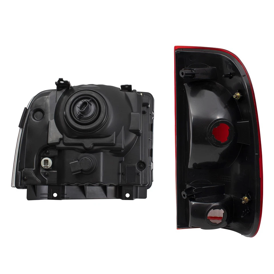 Juego de faros biseles negros para camioneta Ford Super Duty 2005-2007 con luces traseras Foto 4 de 4