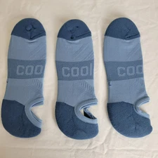 BRISIRA Coolmax Bamboo Viscose Compression Running No Show Socks Womens Blue LG