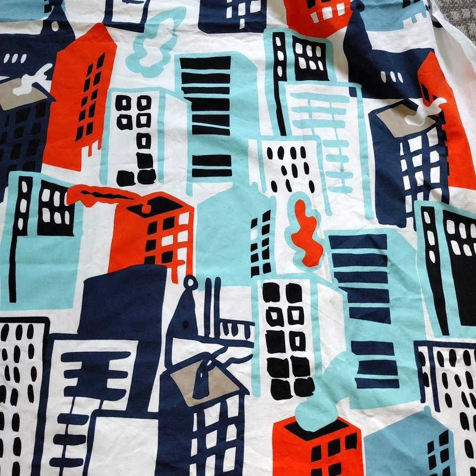 Ikea Nina Jobs Print Fabric Canvas Modern City GITTE 4+ Yards Upholstery Art VTG - Image 2 of 4