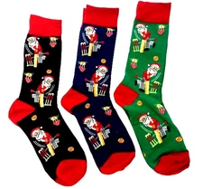 (3 Pairs) Sock Society Unisex Holiday Socks with Santa Claus CHRISTMAS GIFT NEW