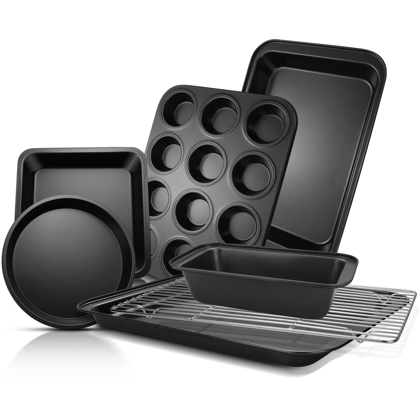 Bakeware Sets, Baking Pans Set, Nonstick Oven Pan for Kitchen with Wider Grip...