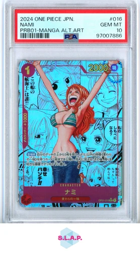 NAMI ONE PIECE OP01-016 2024 PRB01 THE BEST HOLOFOIL JAPANESE PSA 10