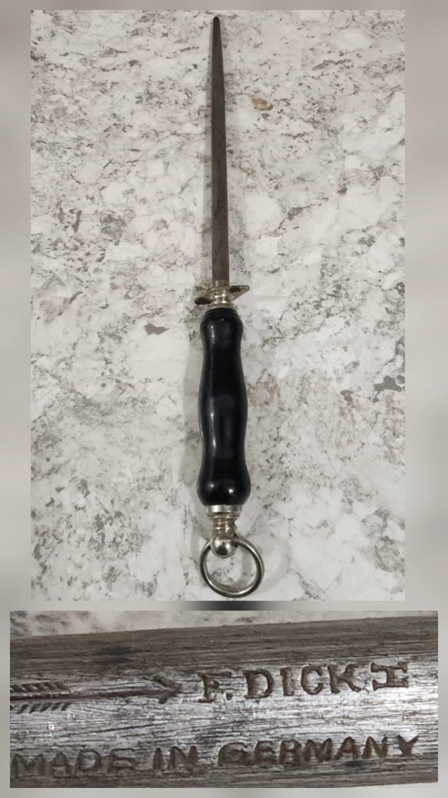 Vintage Rare F.DICK Arrow Butcher Knife Cutlery Sharpener Honing Steel Rod Chef
Opens in a new windo