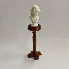 Reutter Porcelain Miniature Dollhouse Mozart Bust Statue on Wood Pedestal 1:12