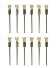 Set Of 12 Wei&szlig; Borste 0.2cm Montiert Ende Rotierende B&uuml;rsten Schmuck Metall