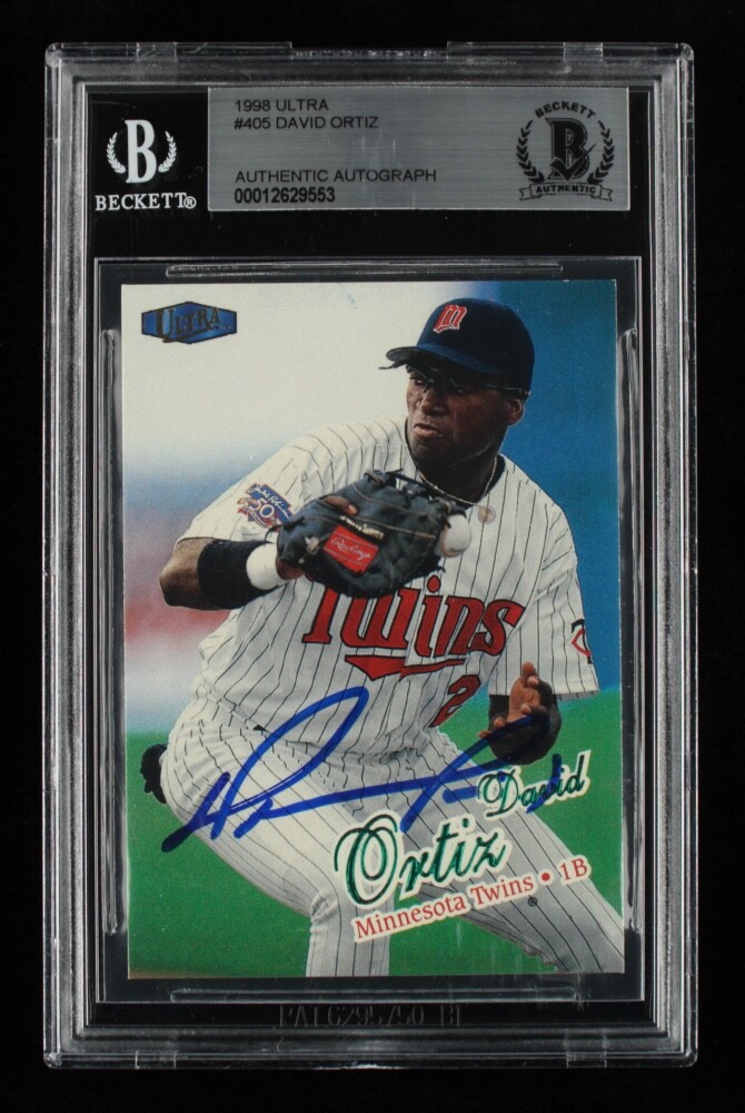David Ortiz Autographed Signed 1998 Ultra #405 Beckett Card Auto PSA 