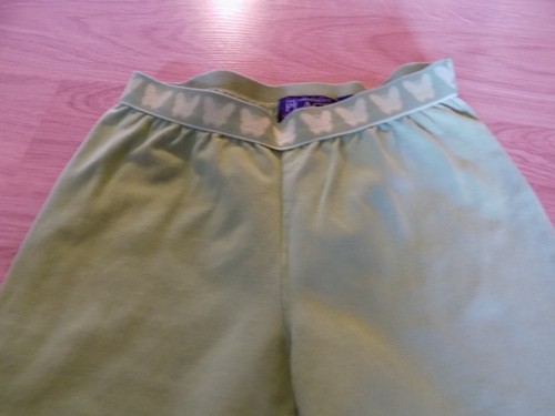 Size 6X-7 The Children's Place Green Cropped Pants Leggings Butterfly Waist EUC - Picture 4 of 4