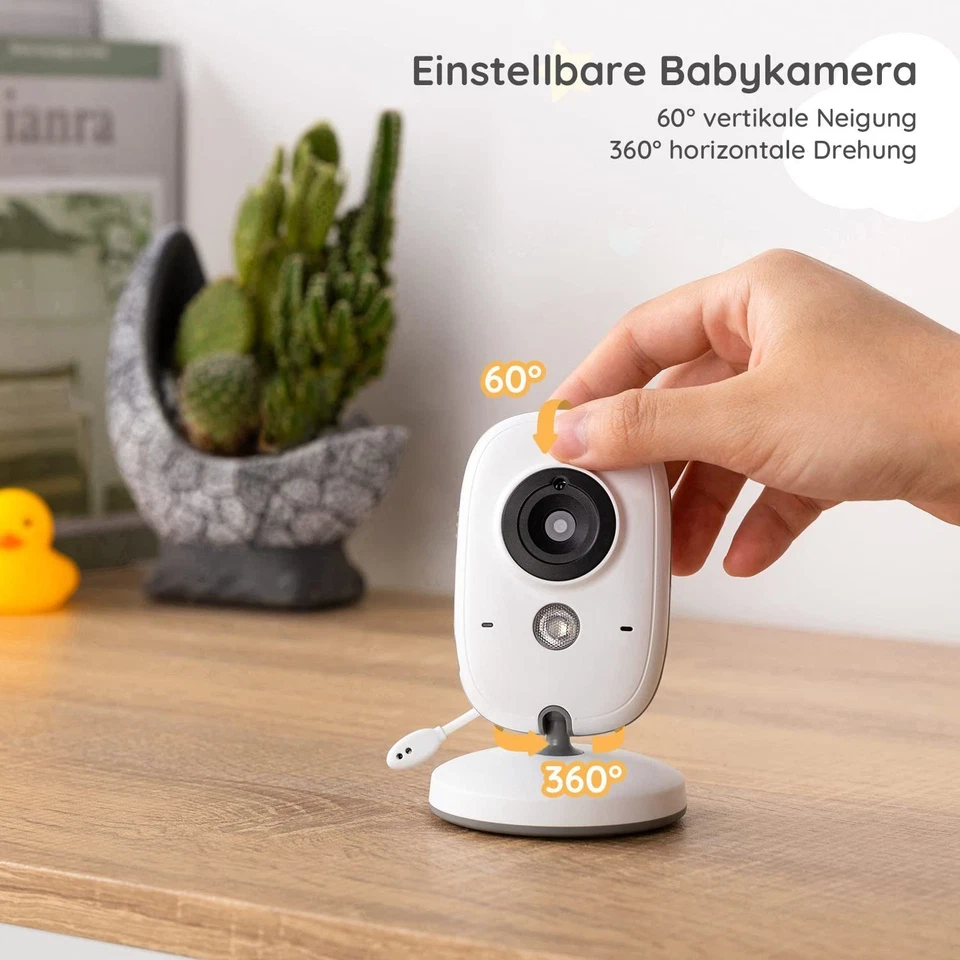 BOIFUN 3.2 Zoll Digital LCD Babyphone Wireless mit Kamera Nachtsicht Baby Wecker - Bild 4 von 4