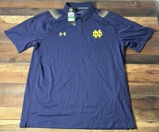 Notre Dame Fighting Irish Under Armour HeatGear Polo Men's Large Navy New Sample