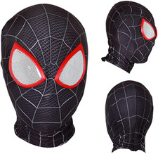 Spider-Man Miles Morales Mask Superhero Cosplay Spider-Verse Black For Costumes