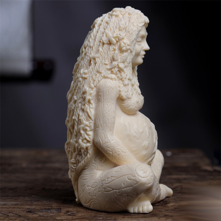 Tagua Nut Gaia Statue Mother Earth Goddess Art Figurine Home Altar Decor Tagua Nut Gaia Statue Mother Earth Goddess Art Figurine Home Altar Decor