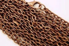 Antique Copper Flat Cable 3 MM Plated Chain 18-30 Inch Necklace Bulk Wholesale