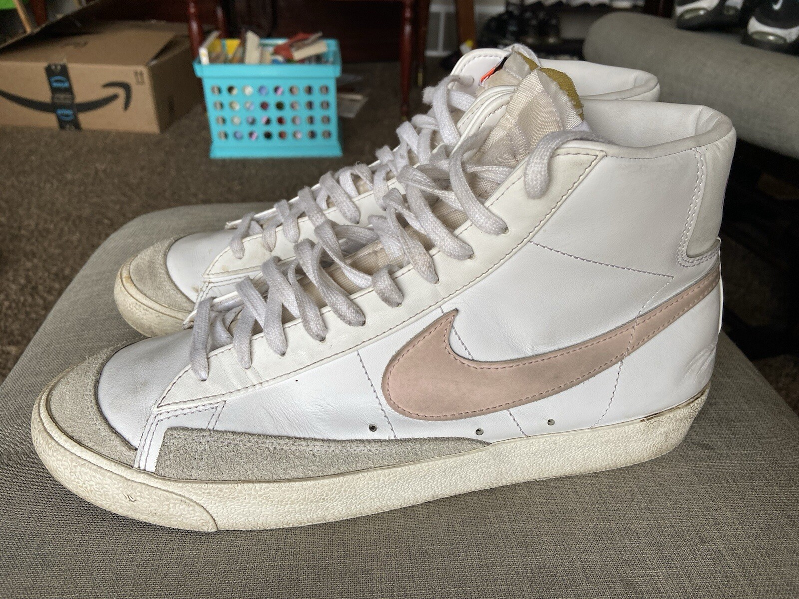 SAOLA Nike Blazer Mid 77 Uomo 12 Bianco Rosa Schiuma BQ6806 108 Sneakers Sportive