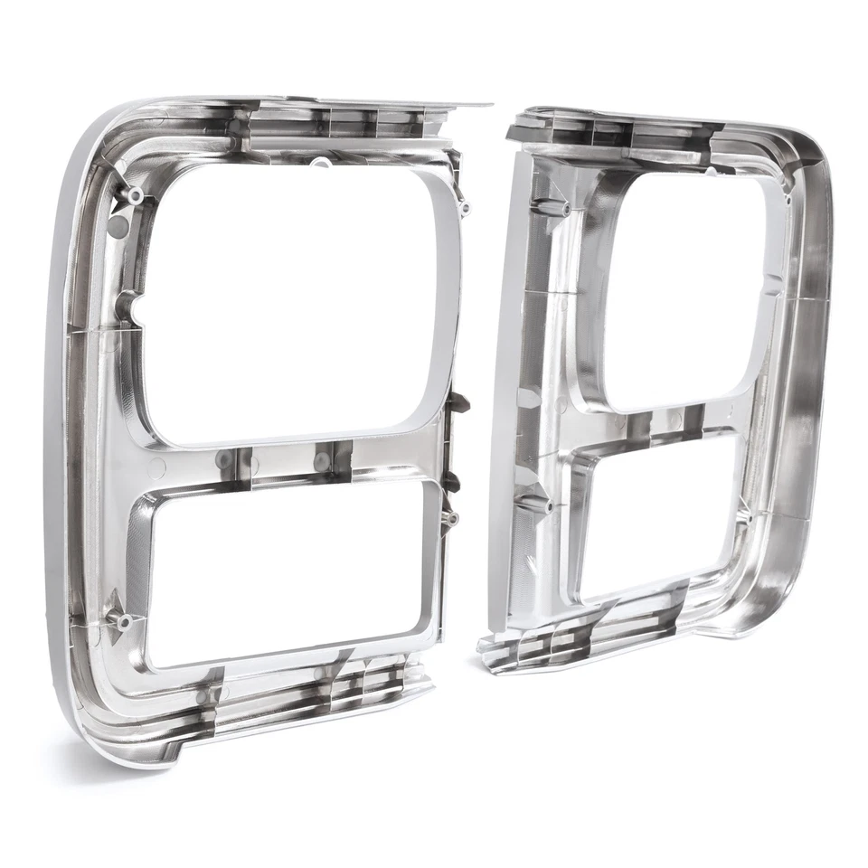 Par de faros cromados bisel puerta para Chevy G10 G20 G30 GMC G1500 1985 1986-1991 Foto 3 de 4