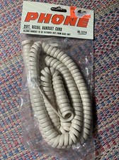 NEW 25 Feet Off White Phone Coil Cord Modular Telephone Handset LANDLINE CABLE