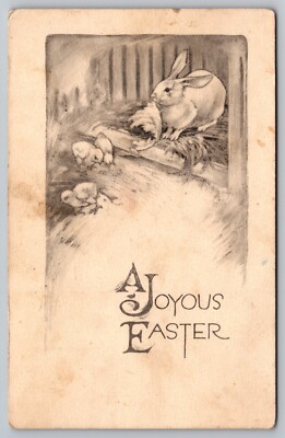 Postcard: A Joyous Easter, The Pink Of Perfection, The Fairman Co., Posted 1917