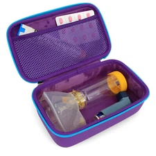 CM Asthma Inhaler Case Fits Spacer, Mask and Accessories, Purple Case Only